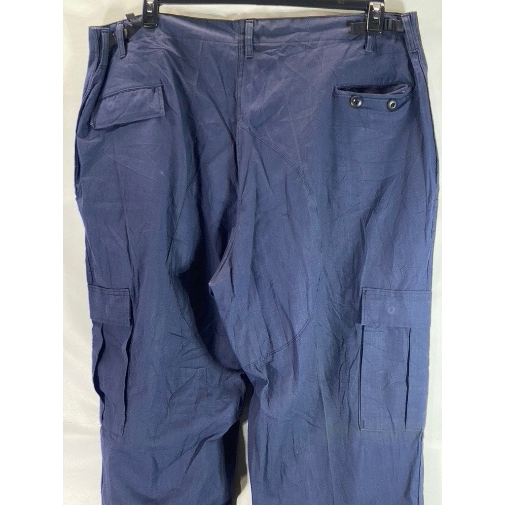 VINTAGE Men's Navy Military Combat Cargo Tie-Hem Trousers SZ 3XL-Long