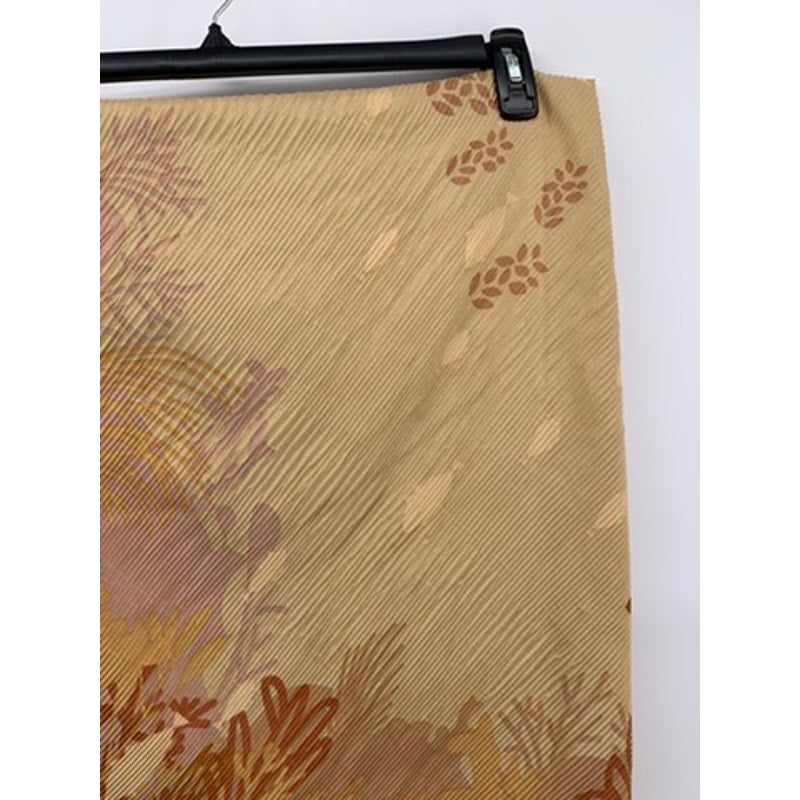 UNBRANDED Women's Tan Floral Textured Scarf