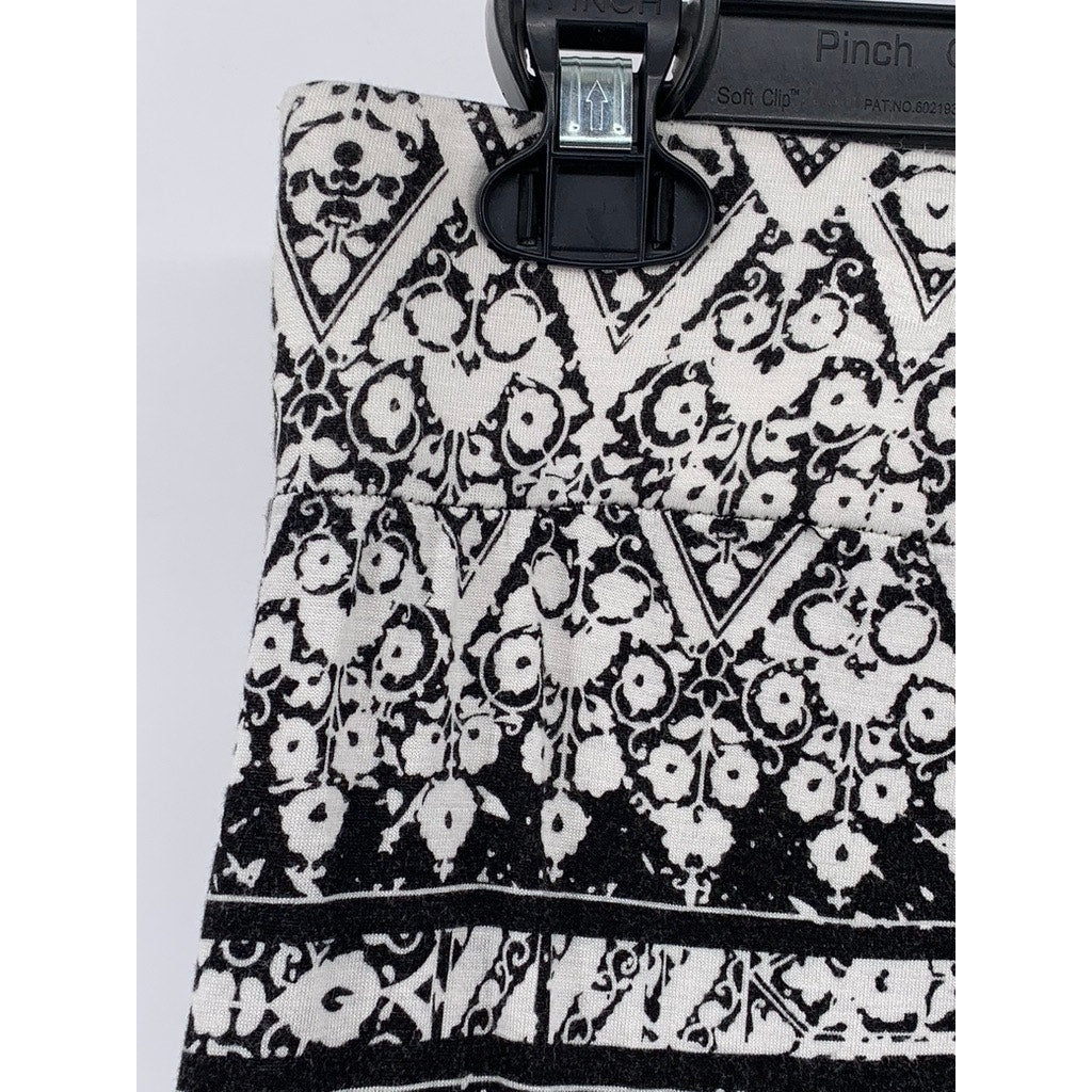 A.N.A A NEW APPROACH Women’s Black-White Geo Print Side-Slit Maxi Skirt SZ M