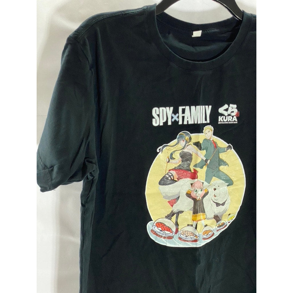 SPY FAMILY X KURA SUSHI Unisex Vintage Graphic Crewneck Short Sleeve T-Shirt SZL