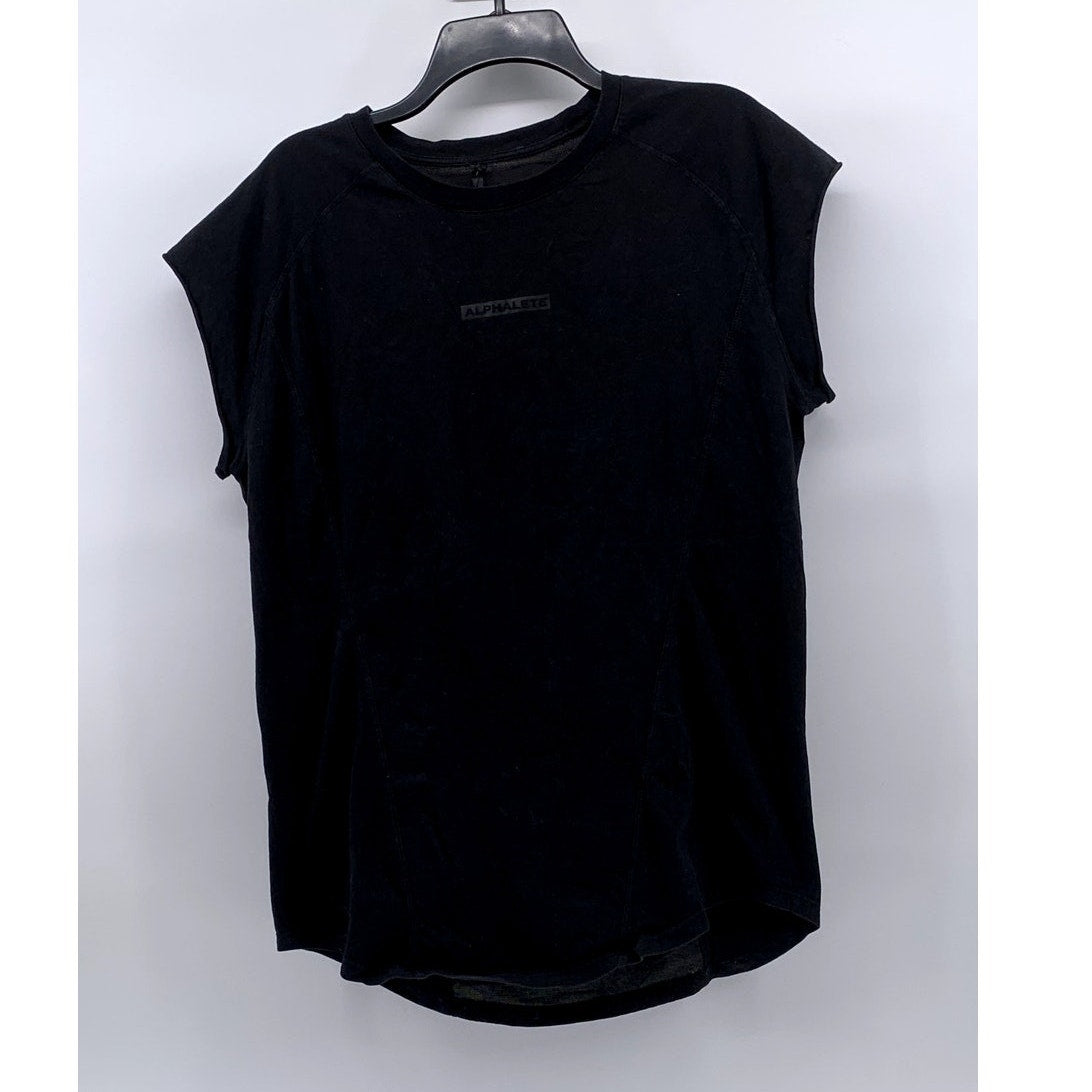 ALPHALETE Men's Black Solid Crewneck Short Sleeve T-Shirt SZ M
