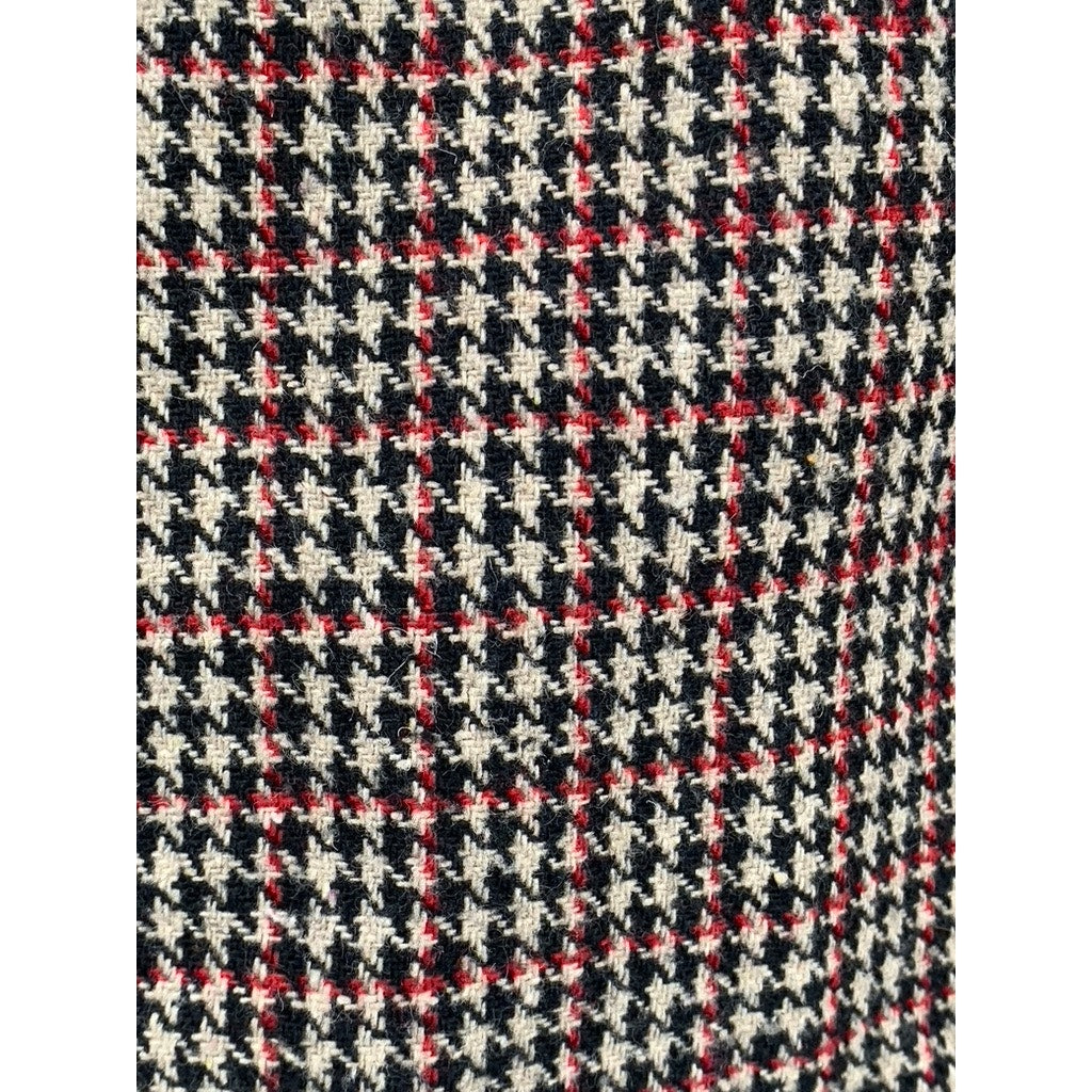 ABCHICBYAB Women's Brown Houndstooth Straight Knee Length Skirt SZ L