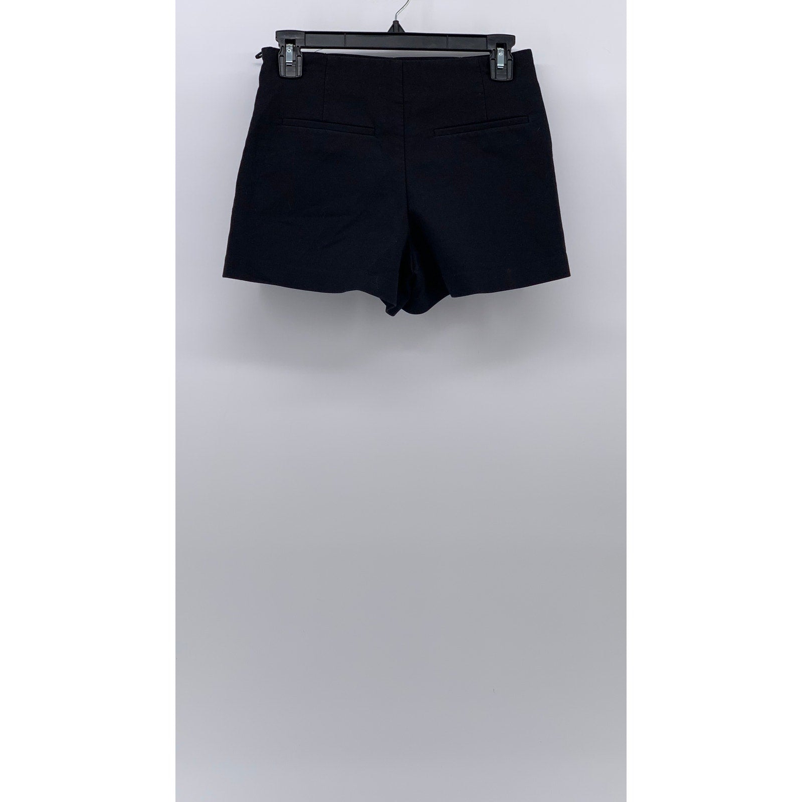 ZARA Women's Black Solid High-Rise Casual Pocketless Shorts SZ XS