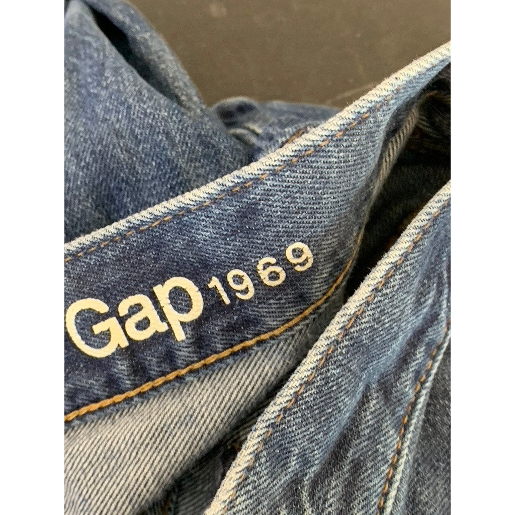 GAP 1969 Men's Blue Relaxed-Fit Straight-Leg Denim Five Pocket Jeans SZ 32X34