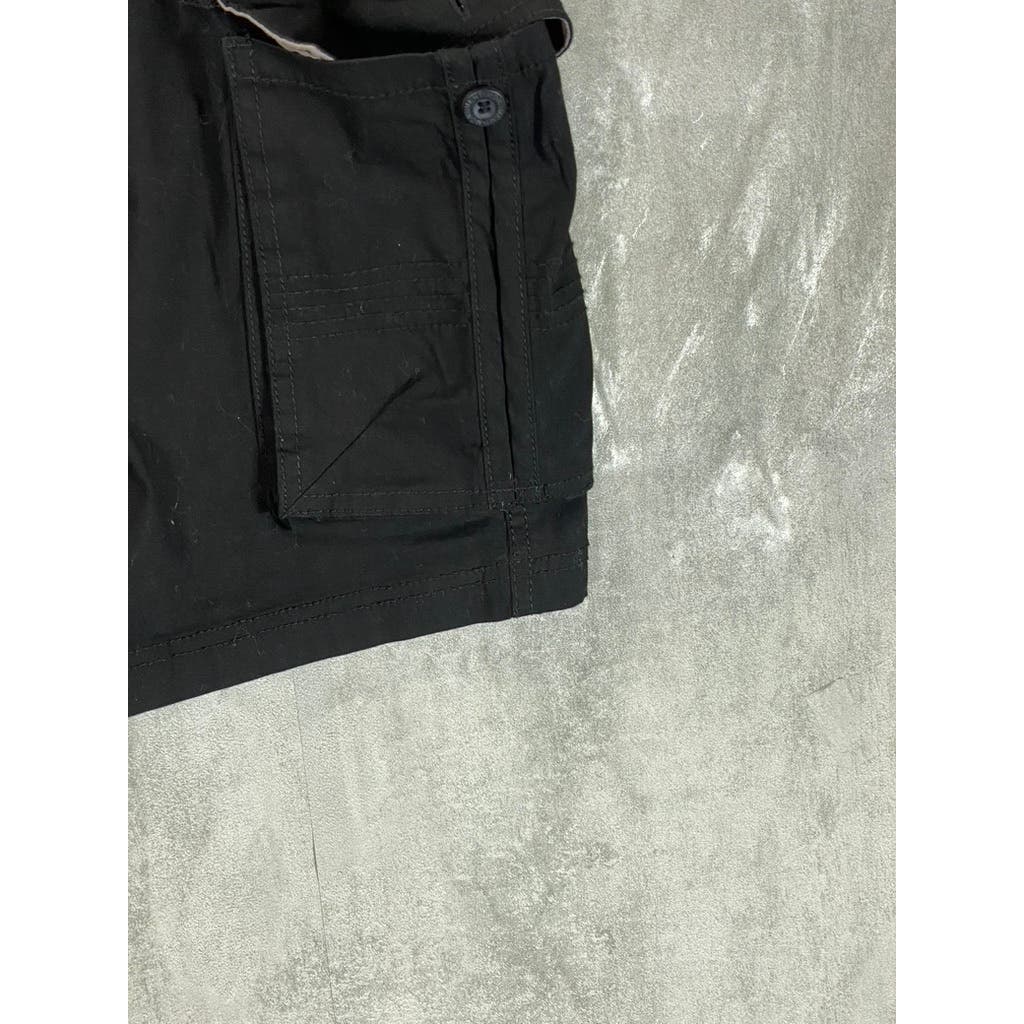 MONUMENT Men's Black Solid Drawstring Cargo Pull-On Shorts SZ XL