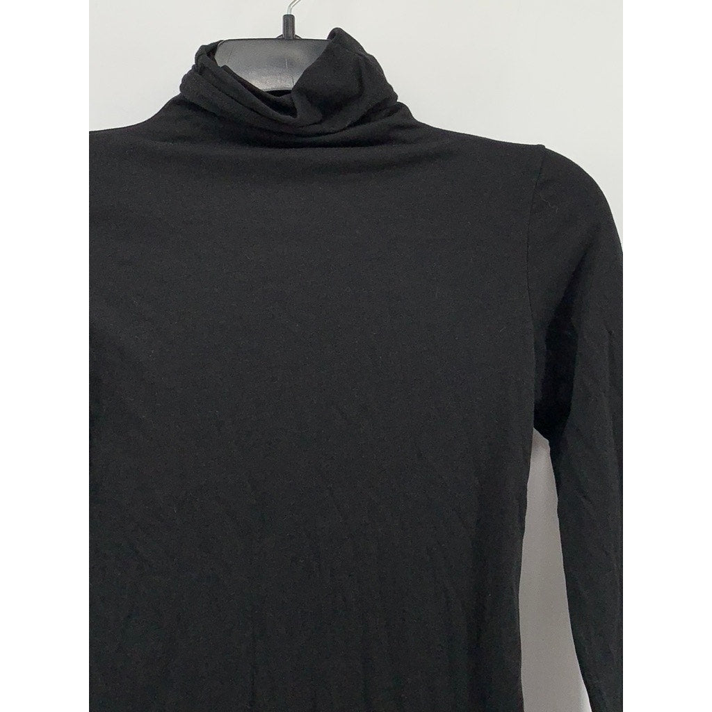 LOS ANGELES APPAREL Women's Black Turtleneck Long Sleeve T-Shirt SZ M