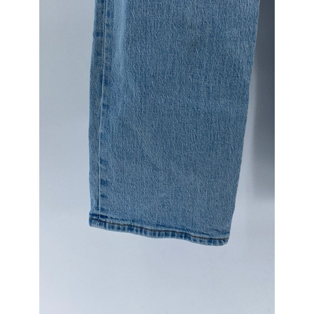 LEVI'S Women's Light Wash Denim Ribcage Straight Ankle Button-Fly Jeans SZ 27