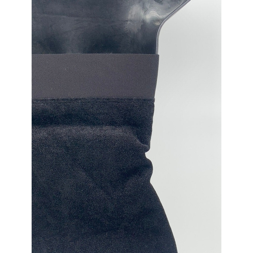 MARC JACOBS Women's Black Rib Knit Velour V-Neck Strapless Top SZ S