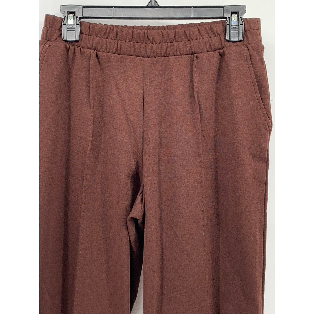 A NEW DAY Women's Brown Solid Pull-On Casual Straight-Leg Pant SZ S