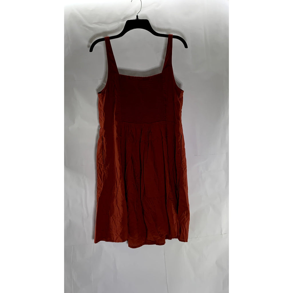 OLD NAVY Women's Flame Scarlet Red Sleeveless Smocked Bodice Tank Mini Dress SZL