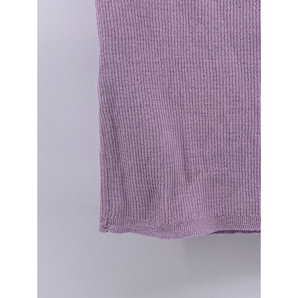 ZARA KNIT Women's Lilac Ribbed Crop Top SZ S