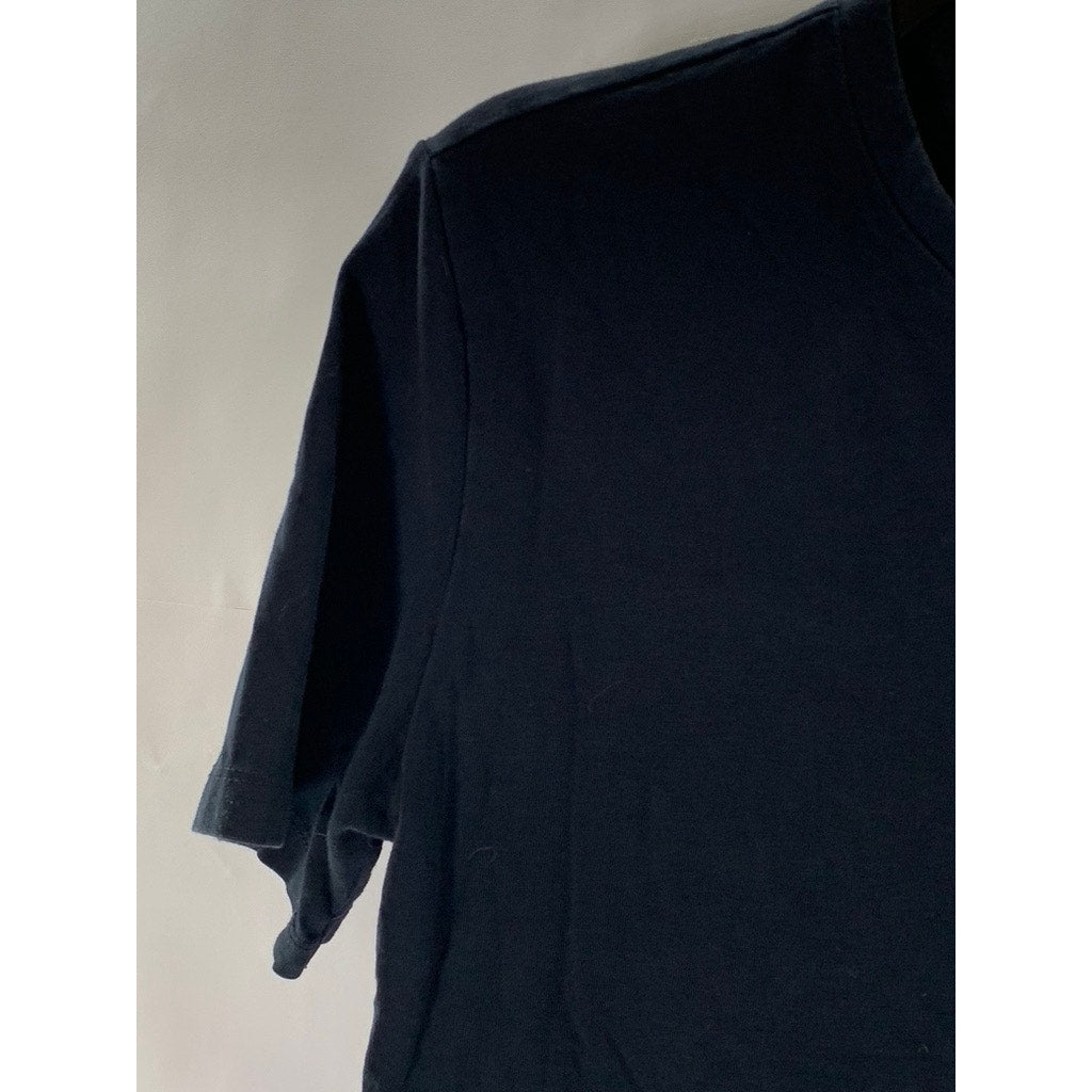 ZARA Women's Black Solid Crewneck Casual Short Sleeve Top SZ S