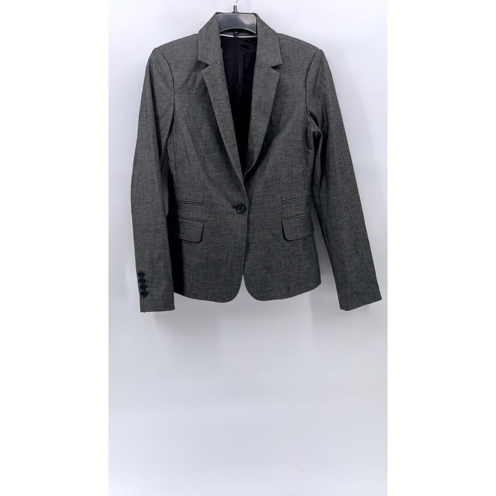 EXPRESS Women's Charcoal Gray Single-Button Notch Collar Blazer SZ 6