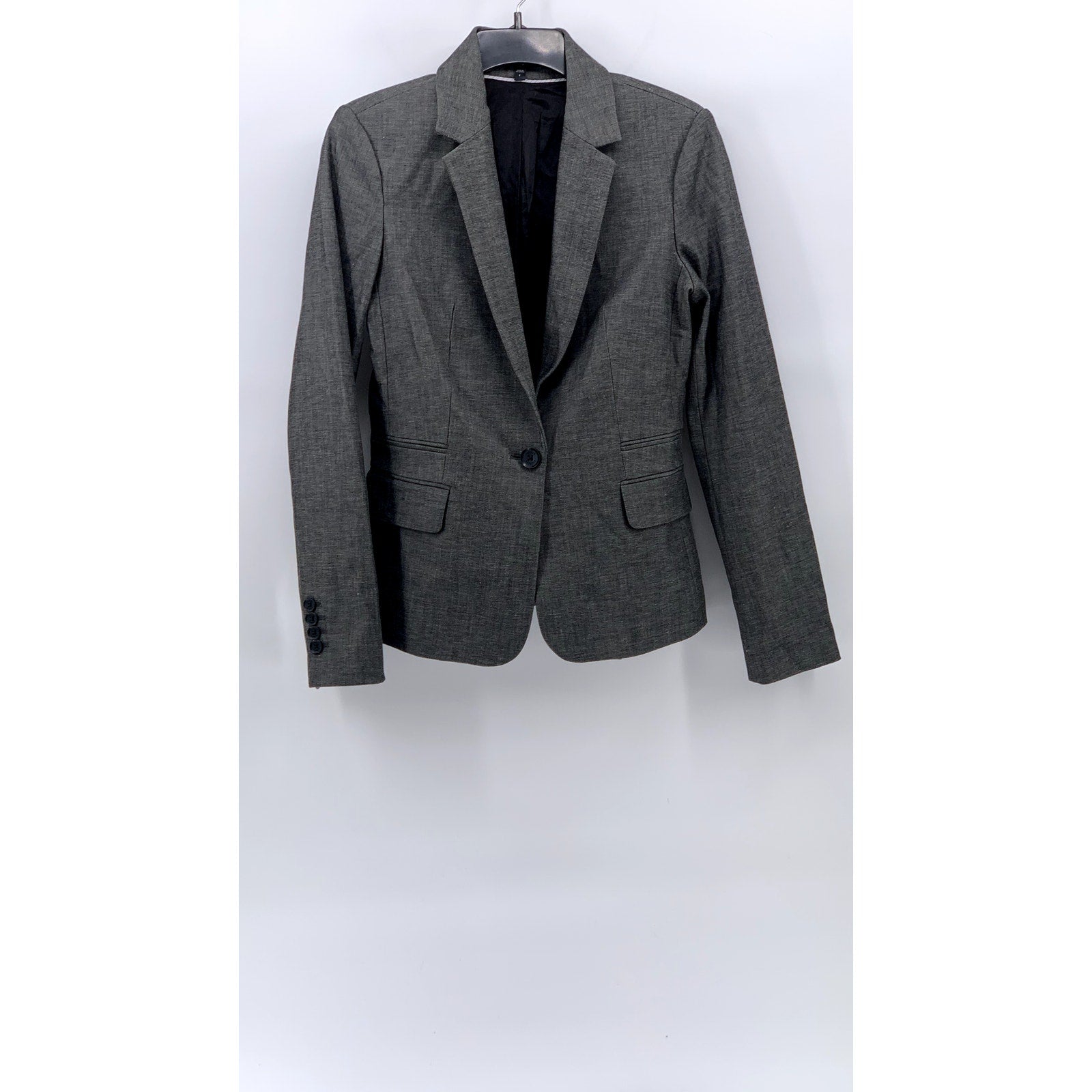 EXPRESS Women's Charcoal Gray Single-Button Notch Collar Blazer SZ 6