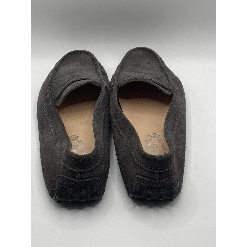 TODS Women's Dark Gray Gommino Slip-On Suede Penny Driving Shoes SZ 38(US8)