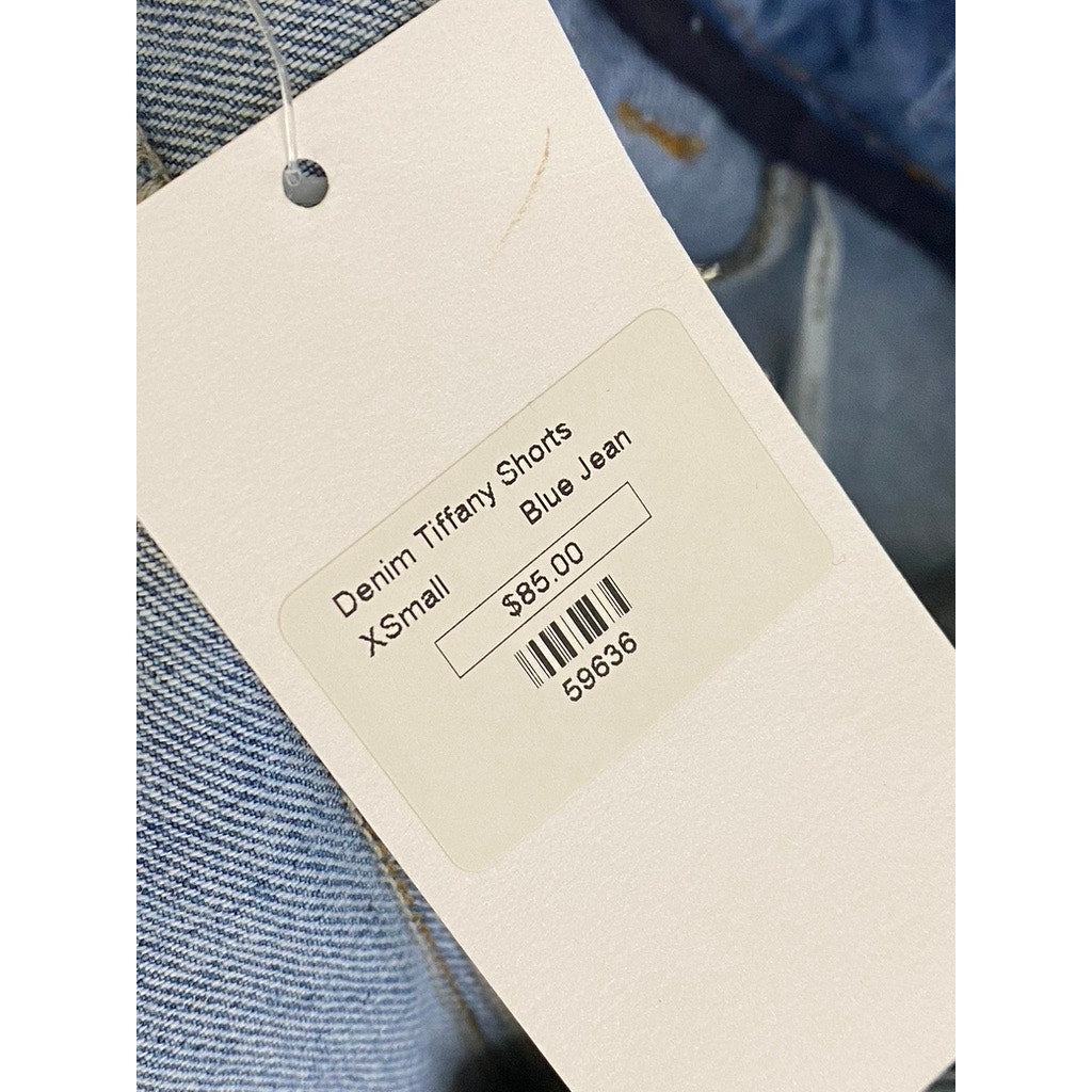 FRNCH Women's Blue Denim Tiffany Round-Hem Large Pocket Shorts SZ XS