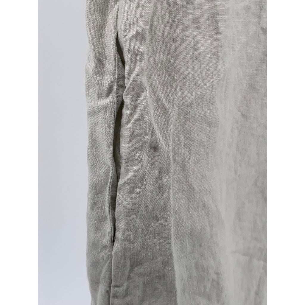 J. CREW Women's Light Gray Linen Split-Neck Short Sleeve Knee Length Dress SZ 4