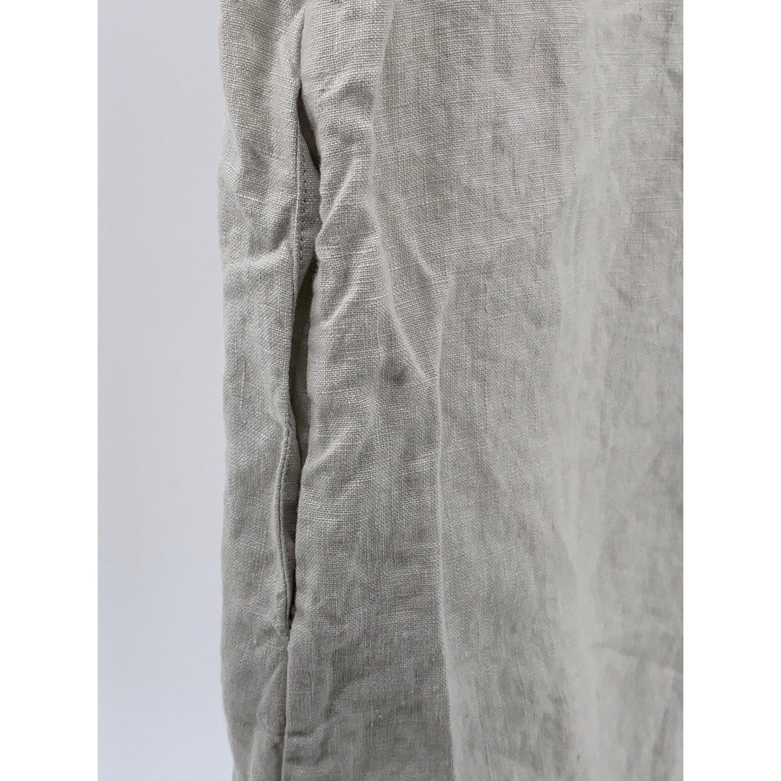 J. CREW Women's Light Gray Linen Split-Neck Short Sleeve Knee Length Dress SZ 4