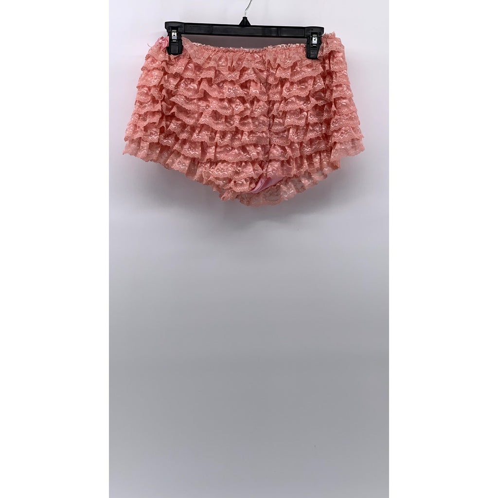 SUGAR THRILLZ Women's Pink Lace Ruffle Bloomers SZ M