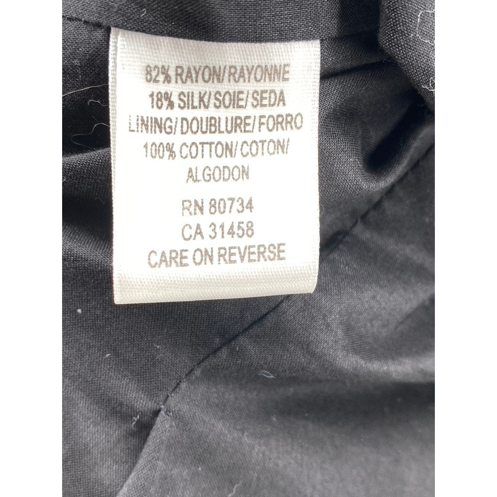 BCBGMAXAZRIA Women's Black Velour Single-Button Long Sleeve Blazer SZ L