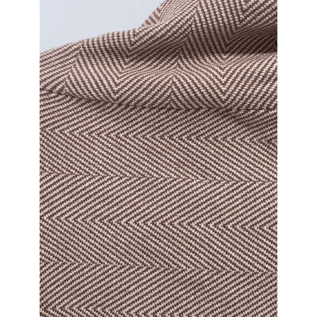 UNBRANDED Women's Brown Herringbone Asymmetrical Hem Open-Front Sweater SZ OS