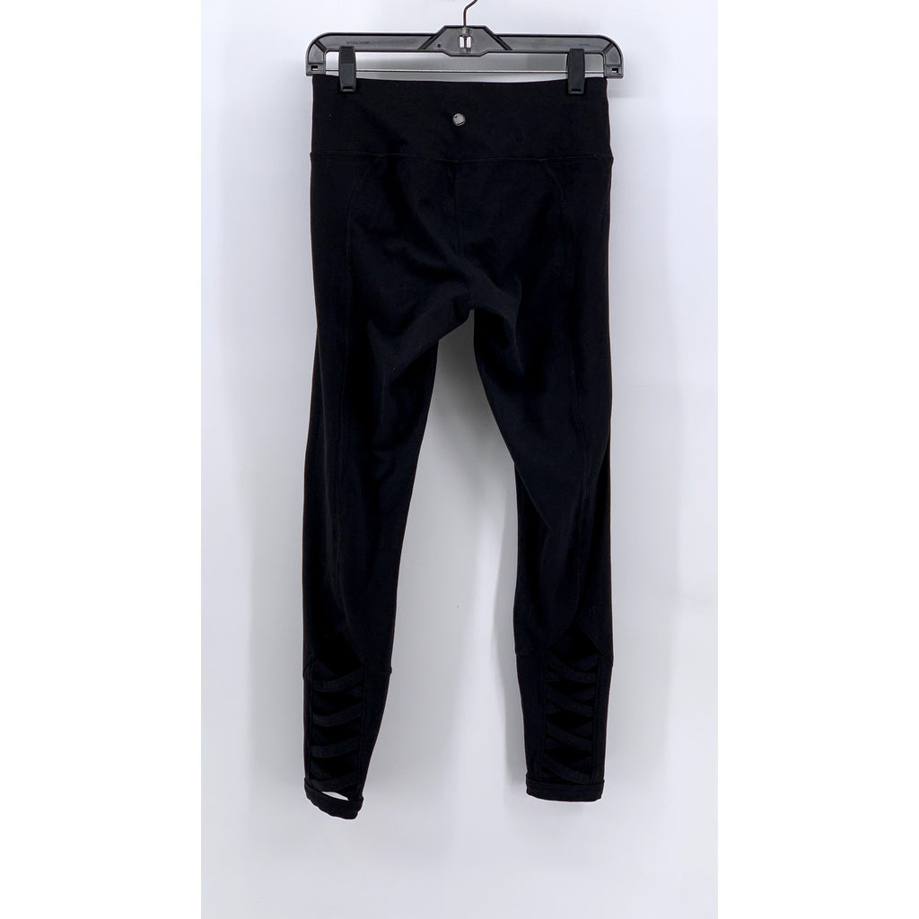YOGALICIOUS Women's Black Cutout Hem Leggings SZ S