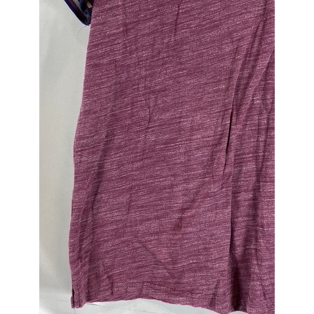 SAKS FIFTH AVENUE Men's Burgundy Cotton-Blend Short Sleeve Polo Shirt SZ XL