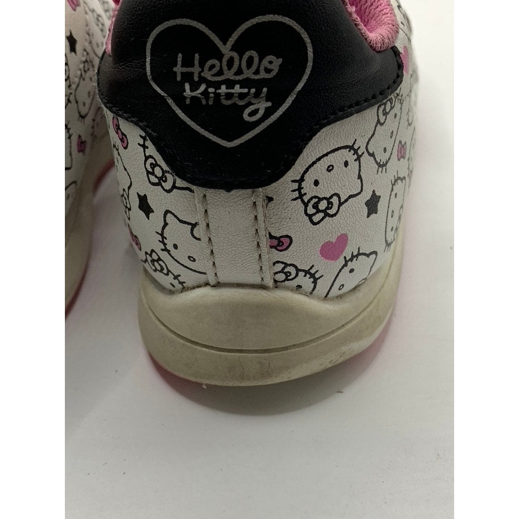 HELLO KITTY Girls' Pink-White Graphic Sneakers SZ 1