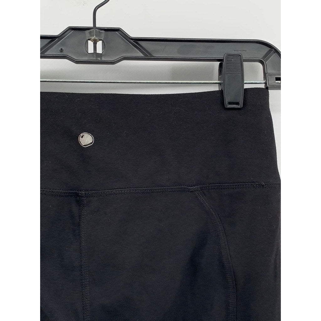 YOGALICIOUS Women's Black Cutout Hem Leggings SZ S