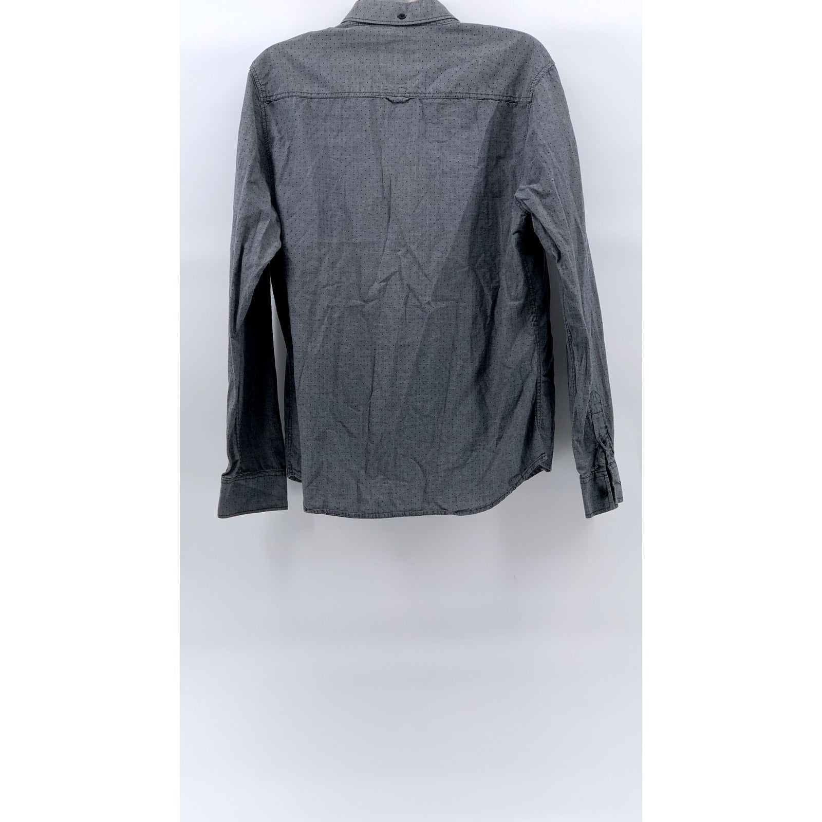 COTTON ON Men's Gray Micro Dot Button-Down Regular-Fit Long Sleeve Shirt SZ M