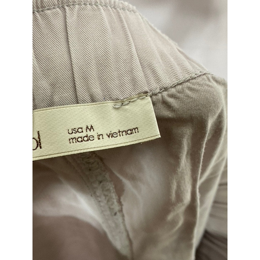 BE COOL Women's Light Gray Lightweight Drawstring The Lara Ankle Pant SZ M