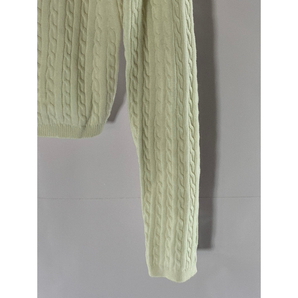 BRANDY MELVILLE Women's Cream Zoe Cable Knit Button-Up Cardigan SZ S/M