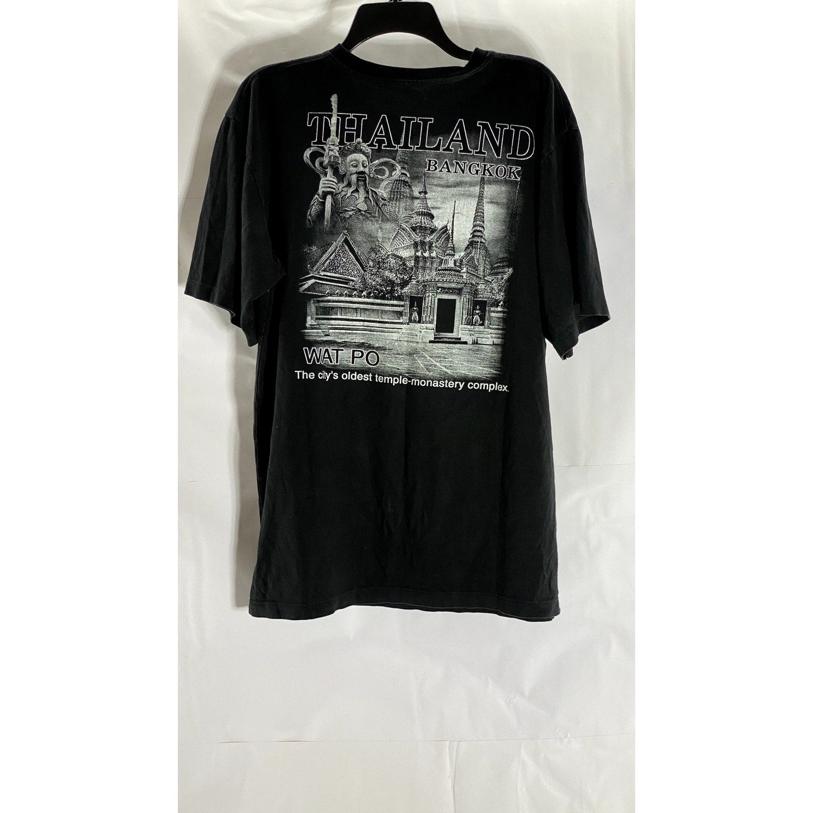 UNBRANDED Men's Black Thailand Bangkok Temple Graphic Crewneck T-Shirt SZ 2XL