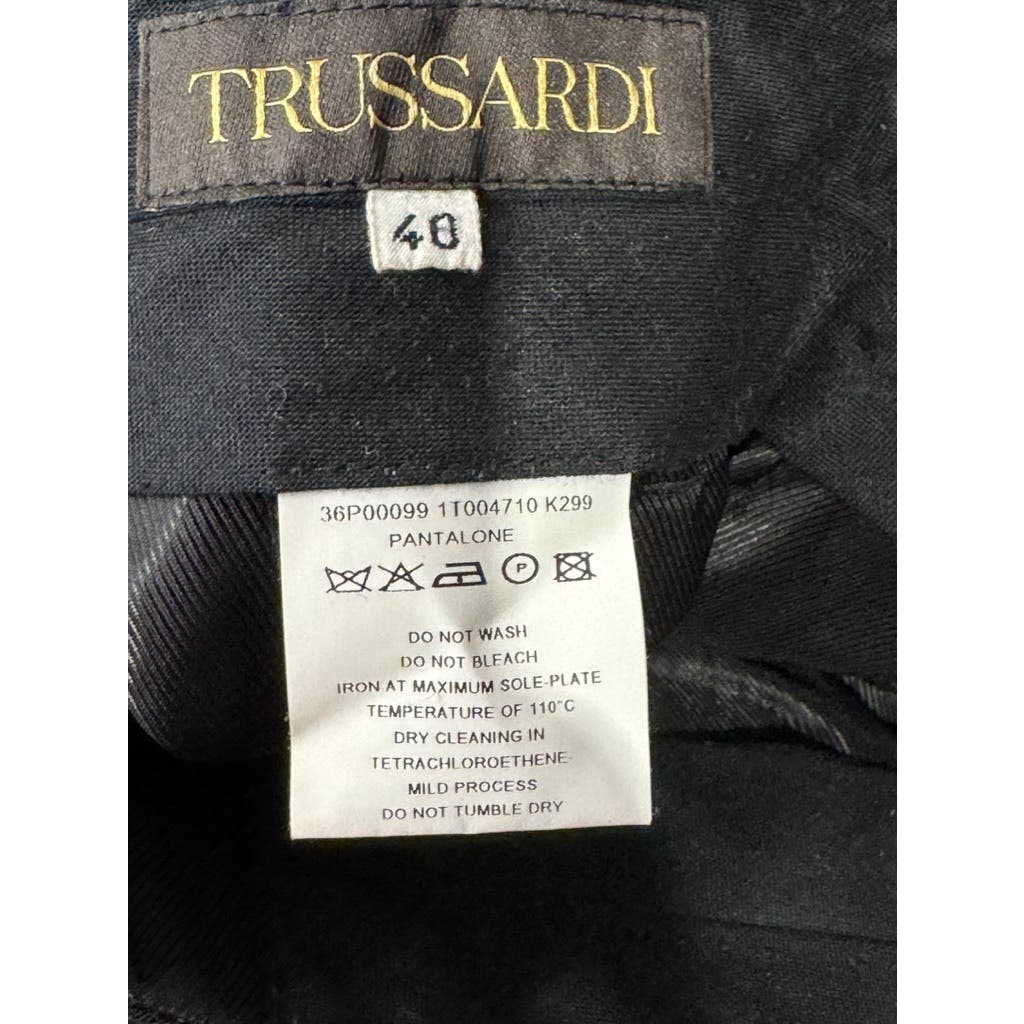 TRUSSARDI Women's Black Solid Tapered Trousers SZ 40 IT US 26/27