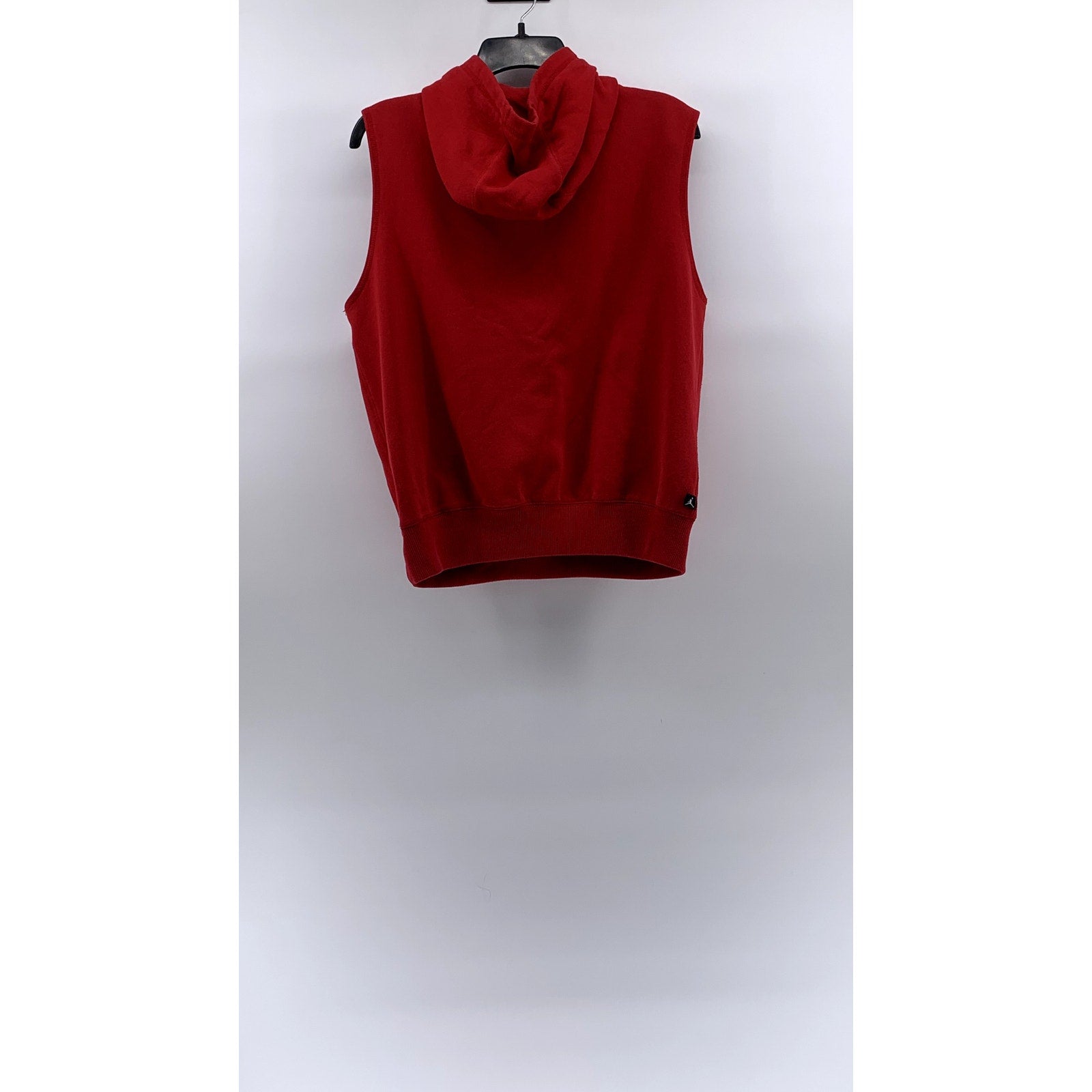 JORDAN Boy’s Red-Black-White Graphic Sleeveless Hooded Sweater Vest SZ XL