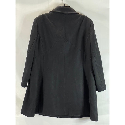 FORECARSTER OF BOSTON Women's Plus Black Wool-Blend Single Breasted Coat SZ 20W