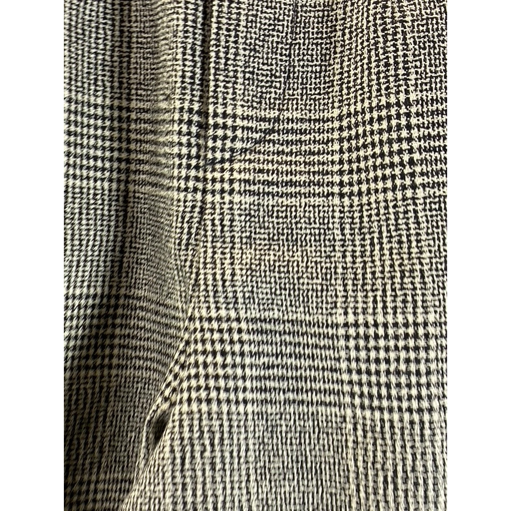 GIORGIO SANT'ANGELO Women's Black/White Plaid Straight-Leg Wool Pants SZ 10L