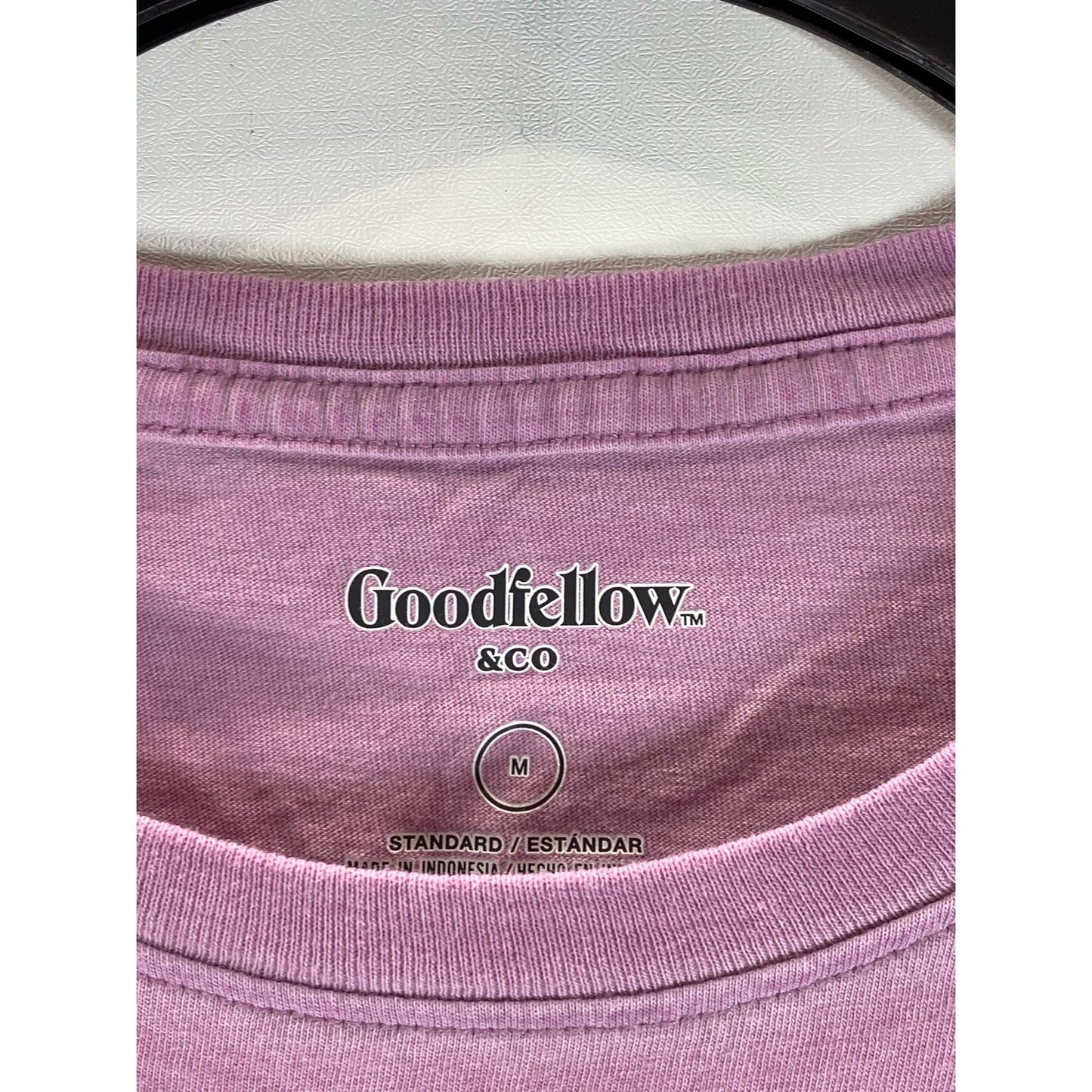 GOODFELLOW & CO Men's Pink Crewneck Standard-Fit Short Sleeve Shirt SZ M