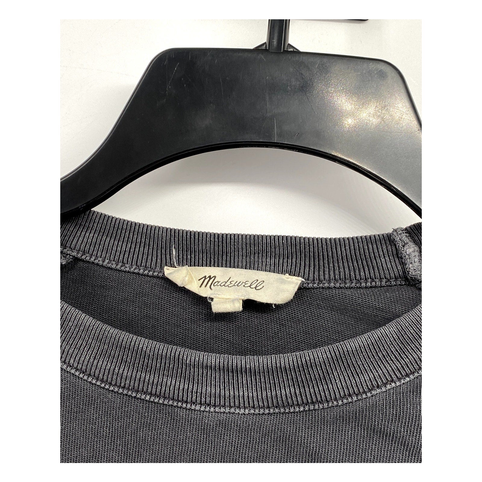 MADEWELL Women's Charcoal Gray Crewneck Relaxed Fit Raglan Tee SZ XS