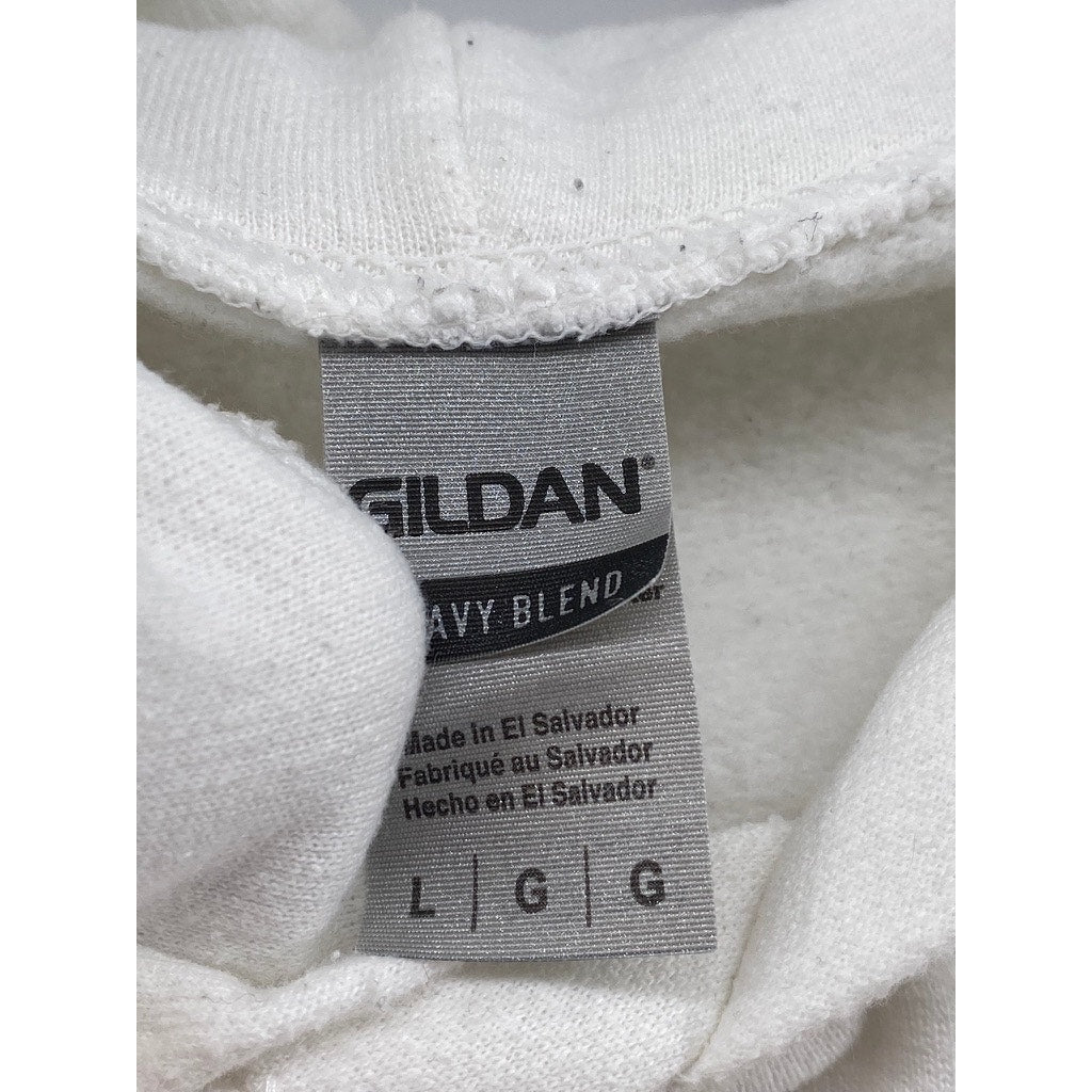 GILDAN Unisex Adult White Nickelodeon Character Box Long Sleeve Hoodie SZ L