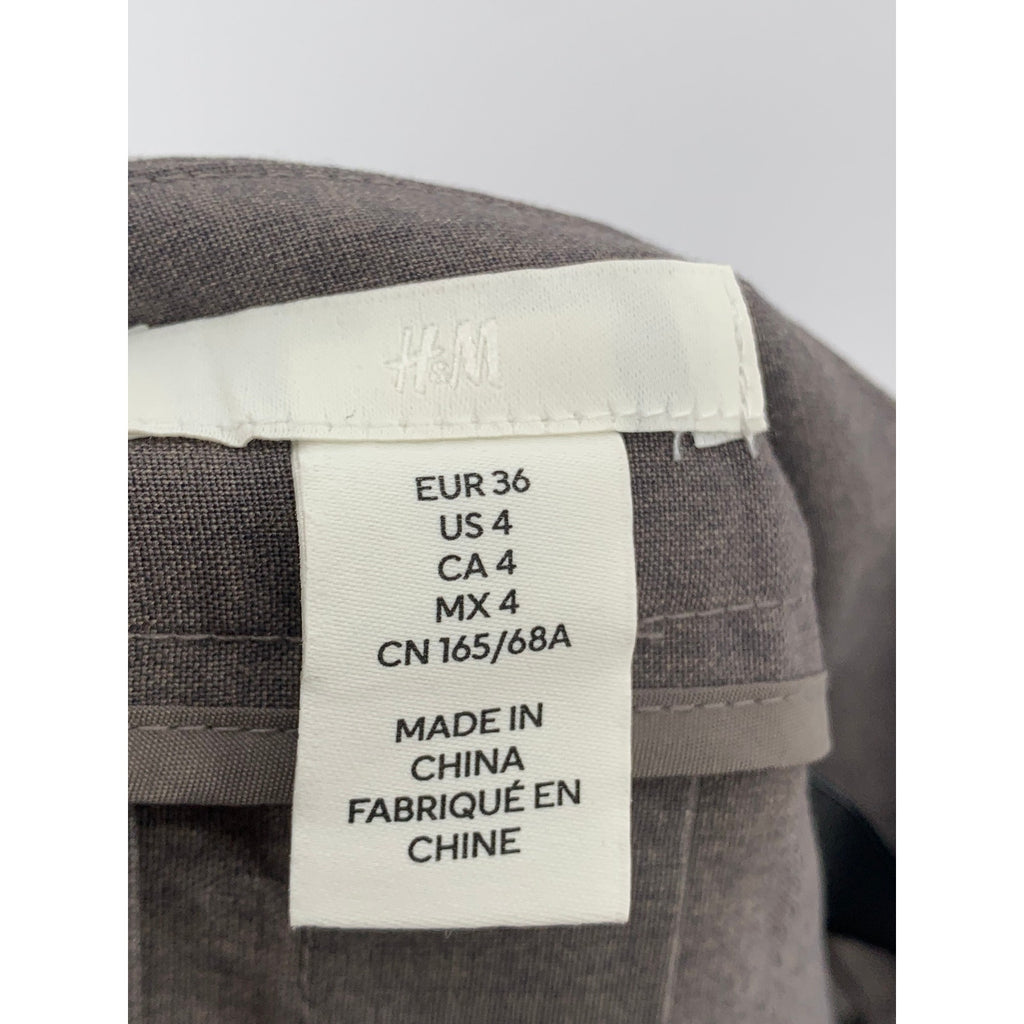 H&M Women's Gray Solid Pleated A-Line Mini Tennis Skirt SZ 4