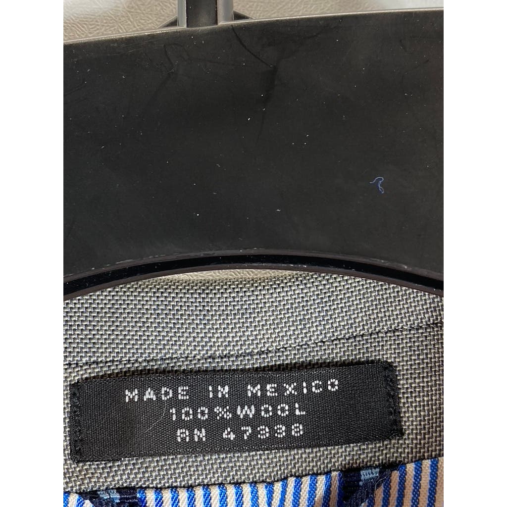 TOMMY HILFIGER Men's Grey Sharkskin Modern-Fit Wool Two-Button Suit Jacket SZ44R