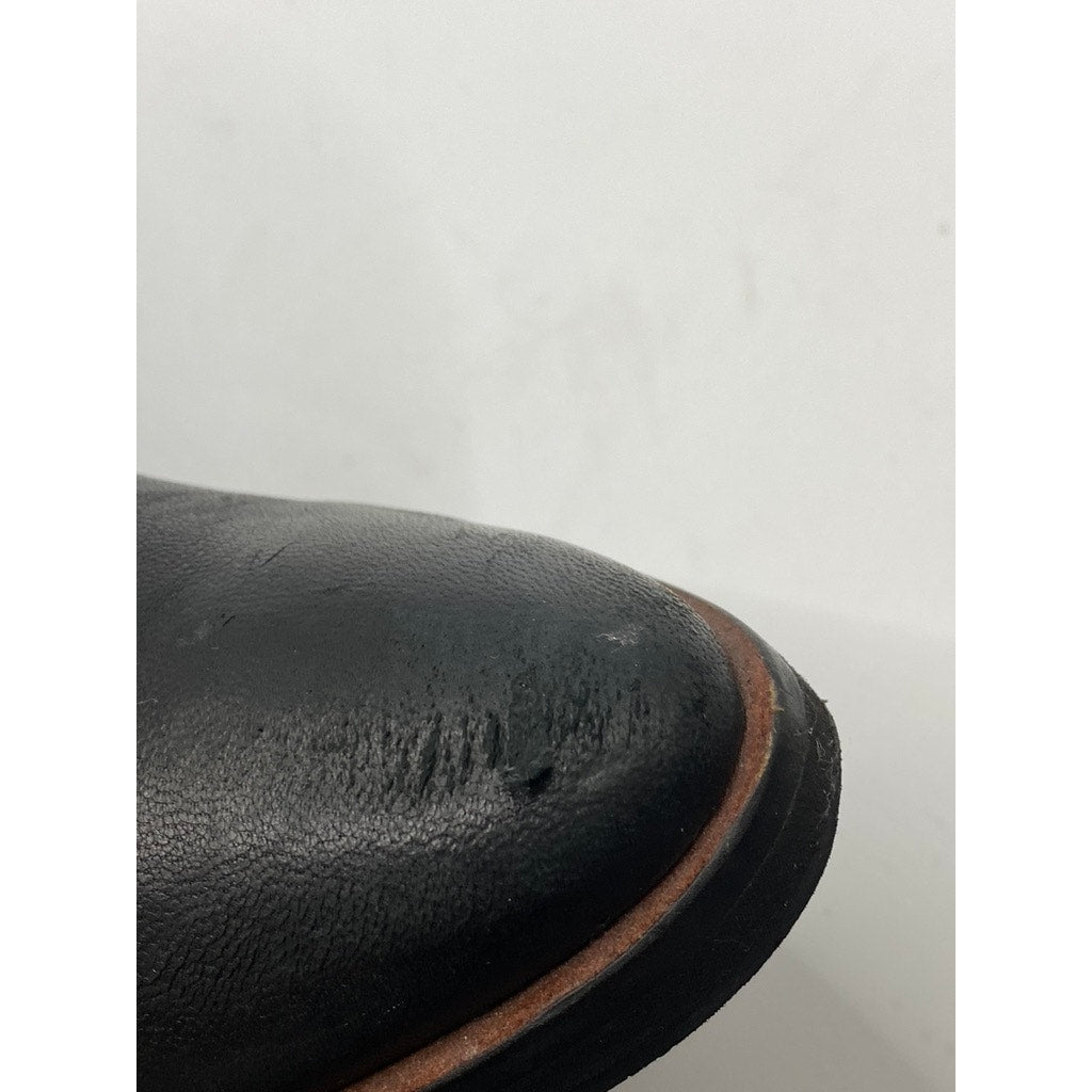 KELSI DAGGER BROOKLYN Women's Black Leather Round-Toe Heeled Ankle Bootie SZ 7.5