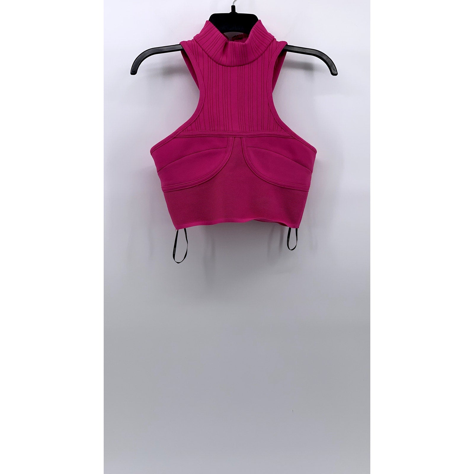 FOREVER 21 Women's Fuchsia Pink High-Neck Sleeveless Cropped Top SZ S