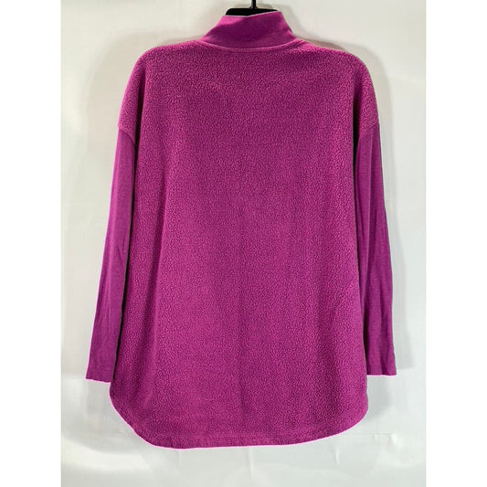 SOFT SURROUNDINGS Women's Fuchsia Adalyn Sherpa Fleece Half-Zip Sweatshirt SZ S