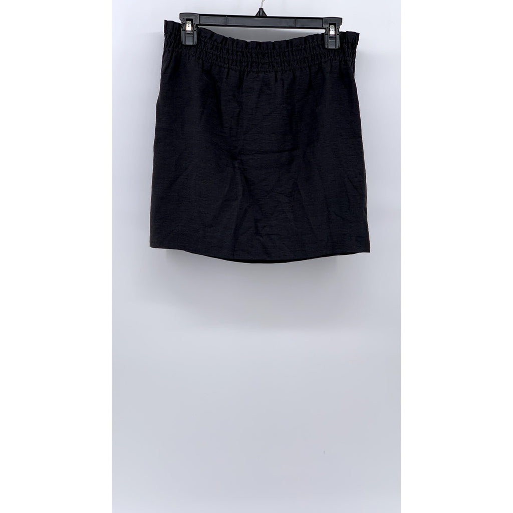J.CREW Women's Black Solid Smocked Waist Pull-On Casual A-Line Mini Skirt SZ 00