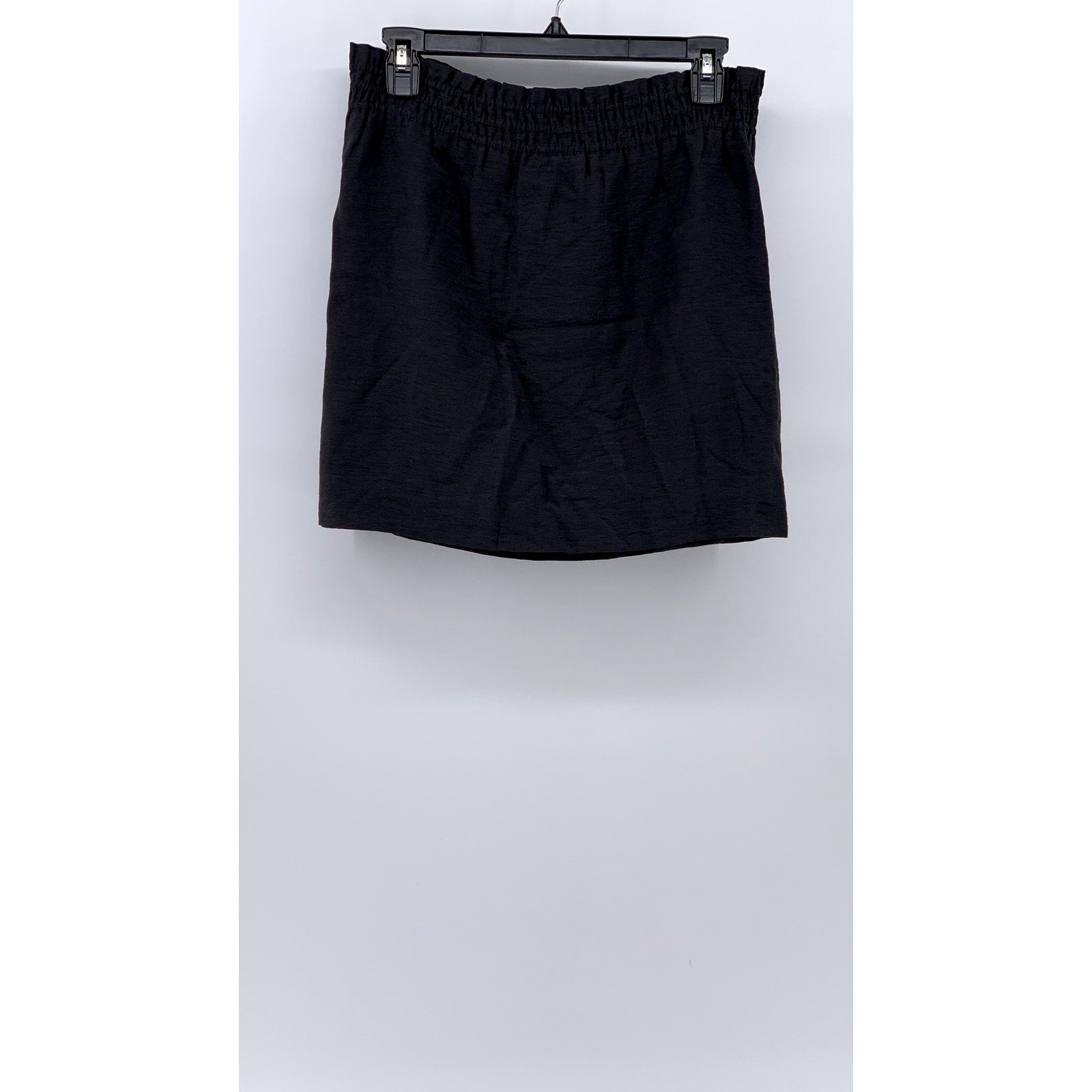 J.CREW Women's Black Solid Smocked Waist Pull-On Casual A-Line Mini Skirt SZ 00