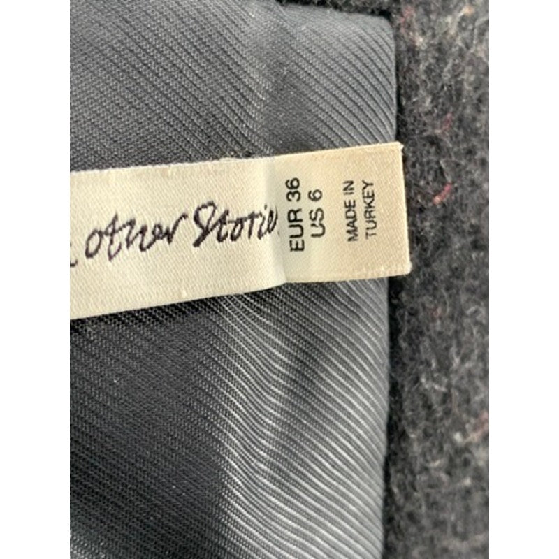 & OTHER STORIES Women’s Black Wool-Blend Asymmetrical Coat SZ 6