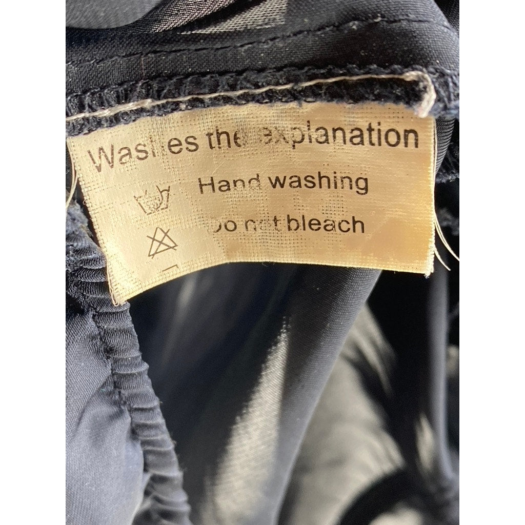 HONOR POEM REASON Women’s Navy-Gold Button-Up Long Sleeve Bodysuit SZ 38(US8)