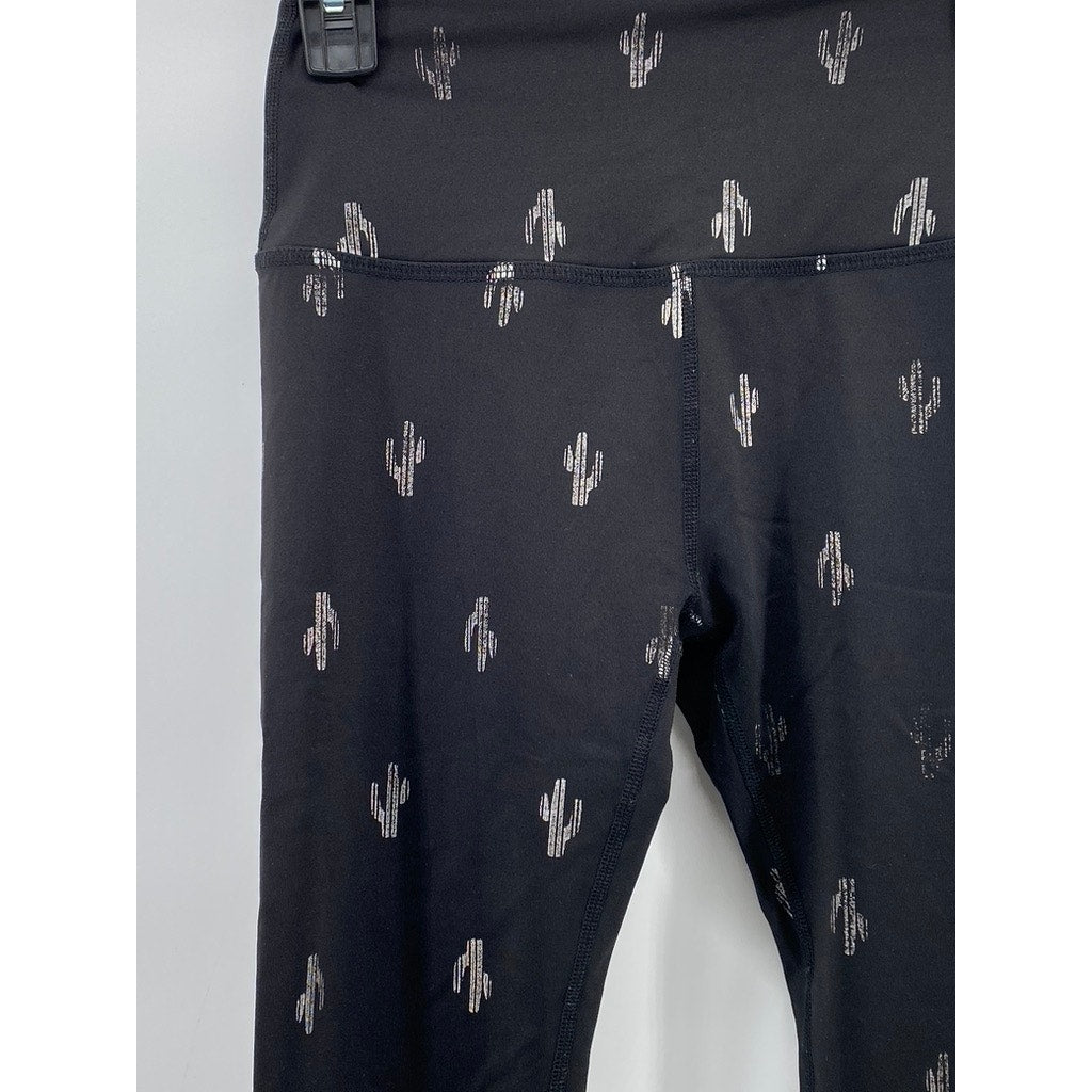 BEYOND YOGA Women's Black Cactus Print High-Rise Pull-On Leggings SZ S
